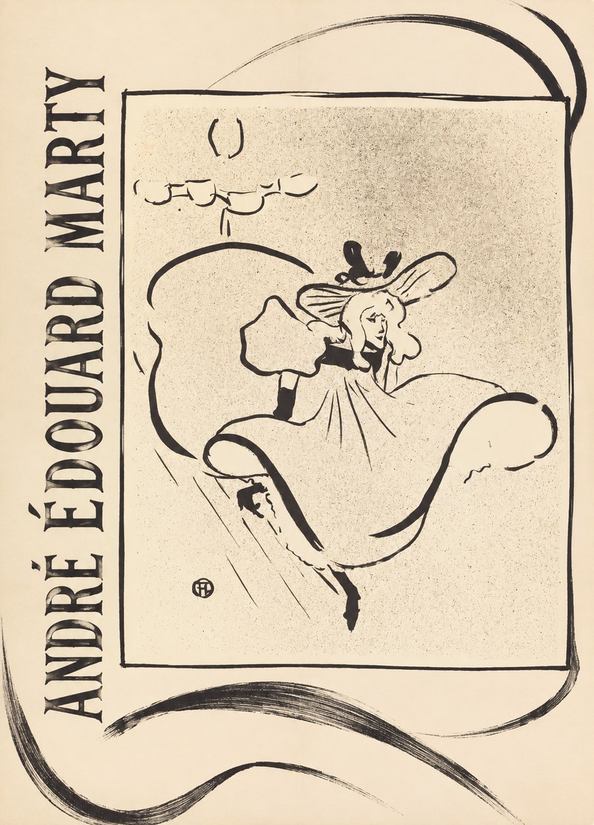André Édouard Marty Elegant Woman with Hat No3 - Affiche
