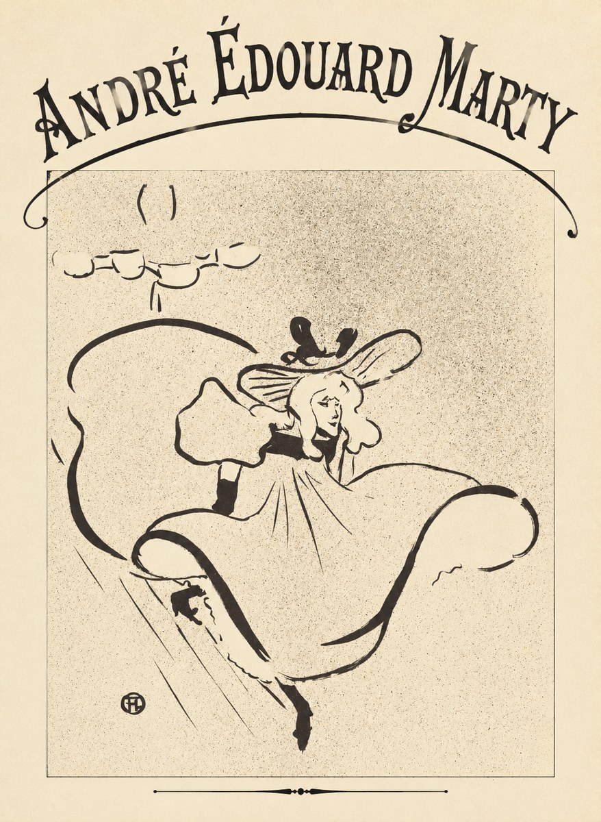 André Édouard Marty Elegant Woman with Hat No4 - Affiche