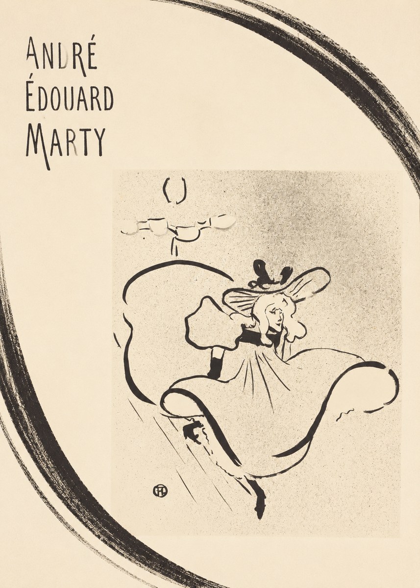 André Édouard Marty Elegant Woman with Hat No5 - Affiche