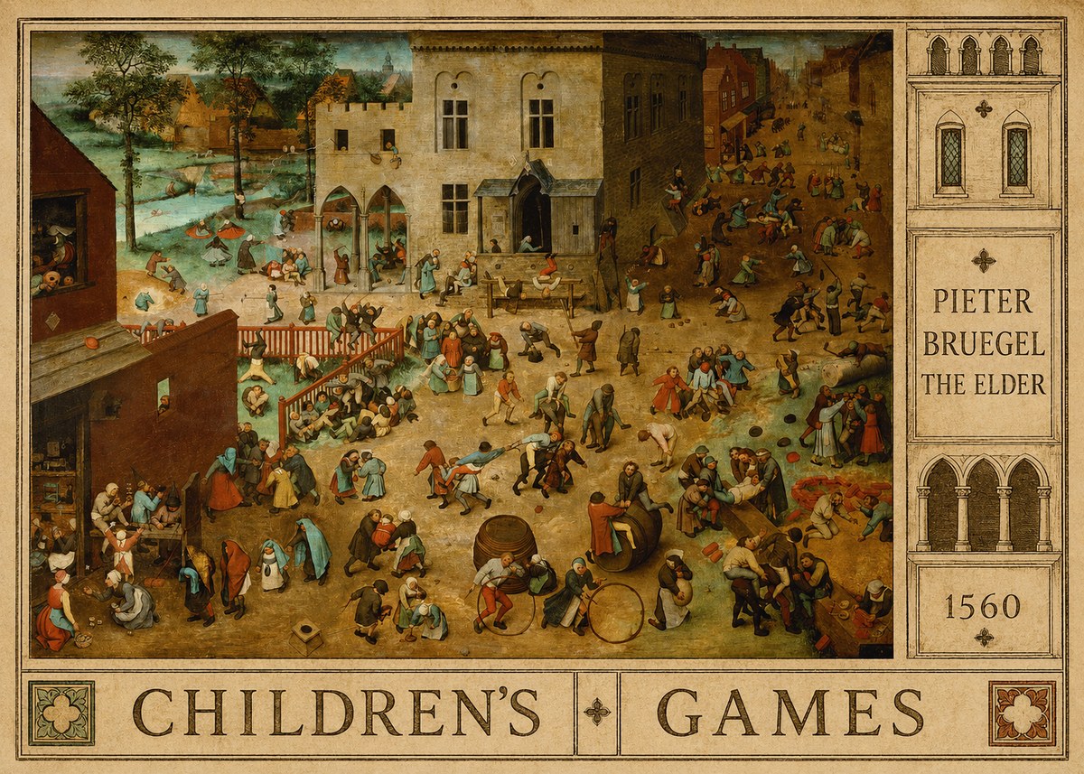 Pieter Bruegel Children's Games II No4 - Affiche