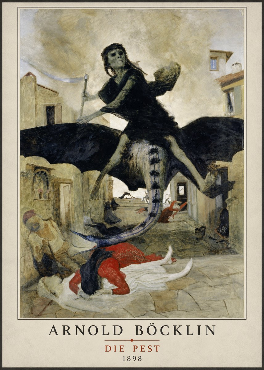 Arnold Böcklin Die Pest II No3 - Affiche