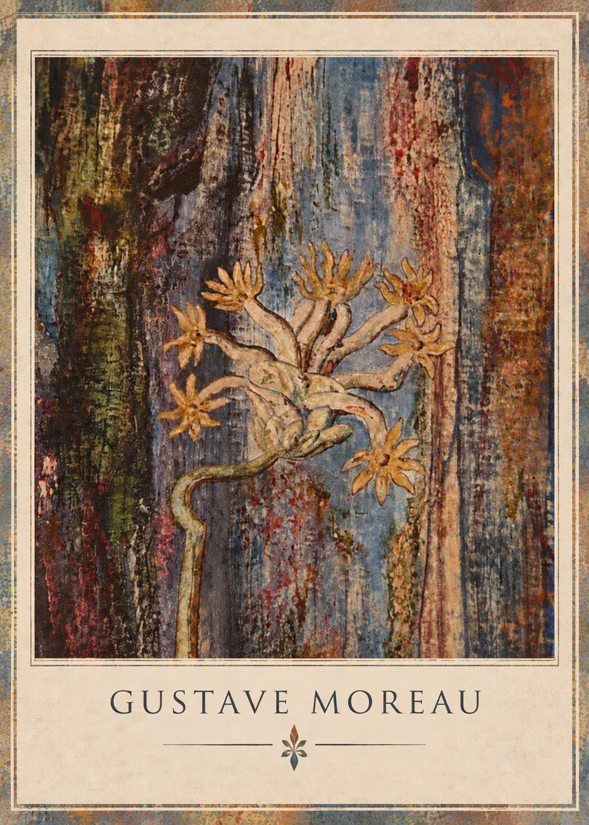 Gustave Moreau Fleur Mystérieuse No4 - Affiche