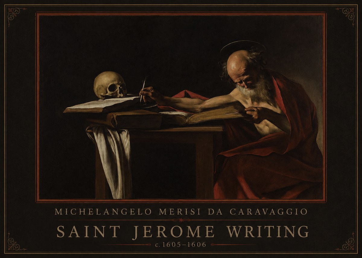 Michelangelo Merisi da Caravaggio Saint Jerome Writing I No1 - Affiche