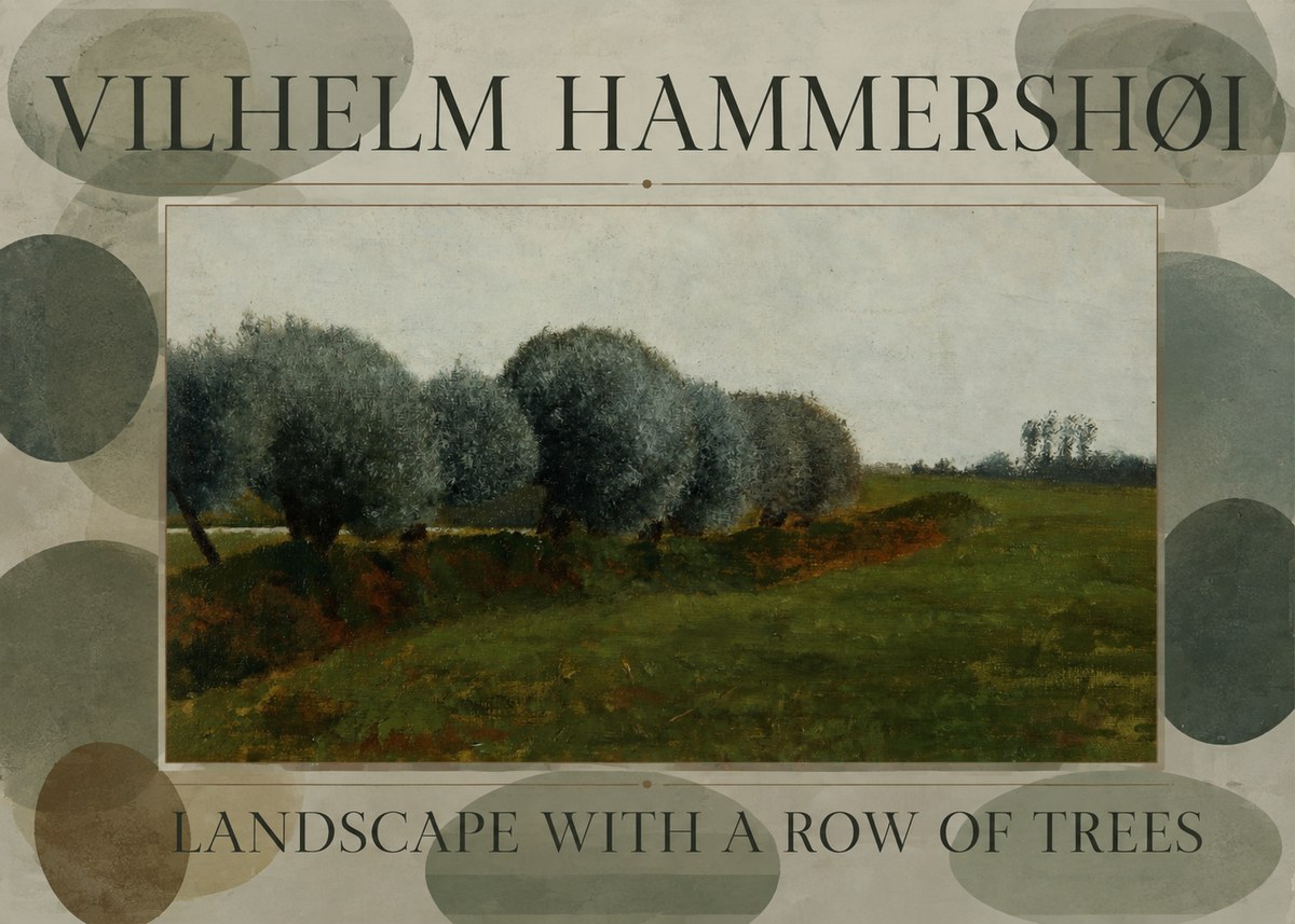 Vilhelm Hammershøi Landscape with a Row of Trees No5 - Affiche