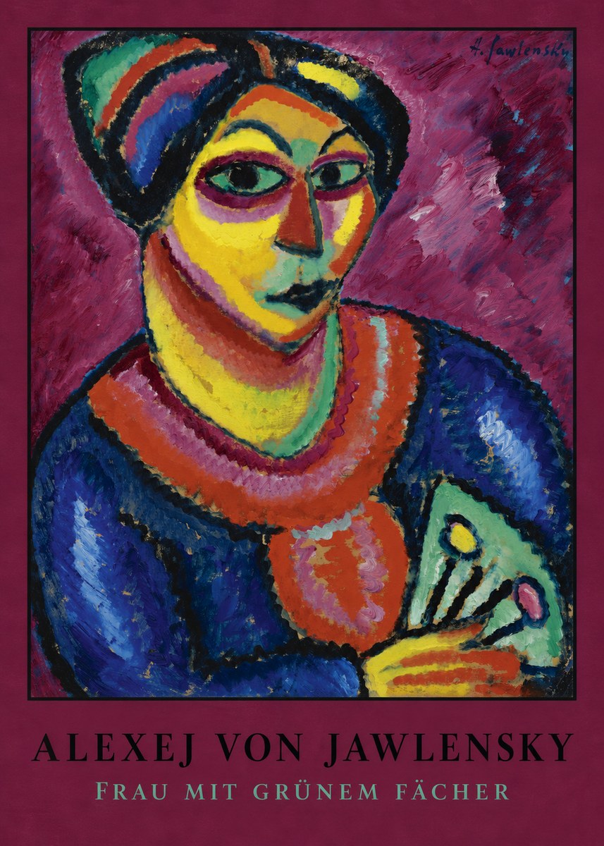 Alexej von Jawlensky Frau Mit Grünem Fächer No4 - Affiche