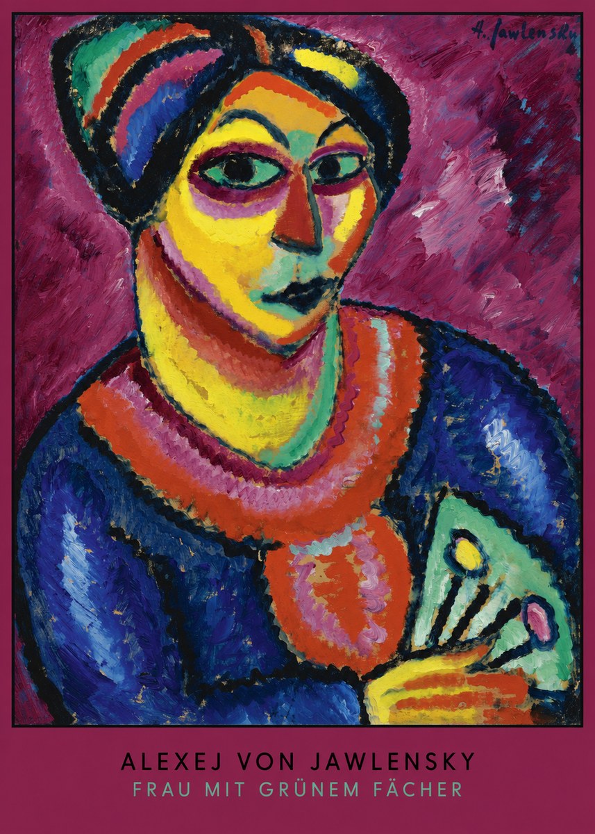 Alexej von Jawlensky Frau Mit Grünem Fächer No6 - Affiche
