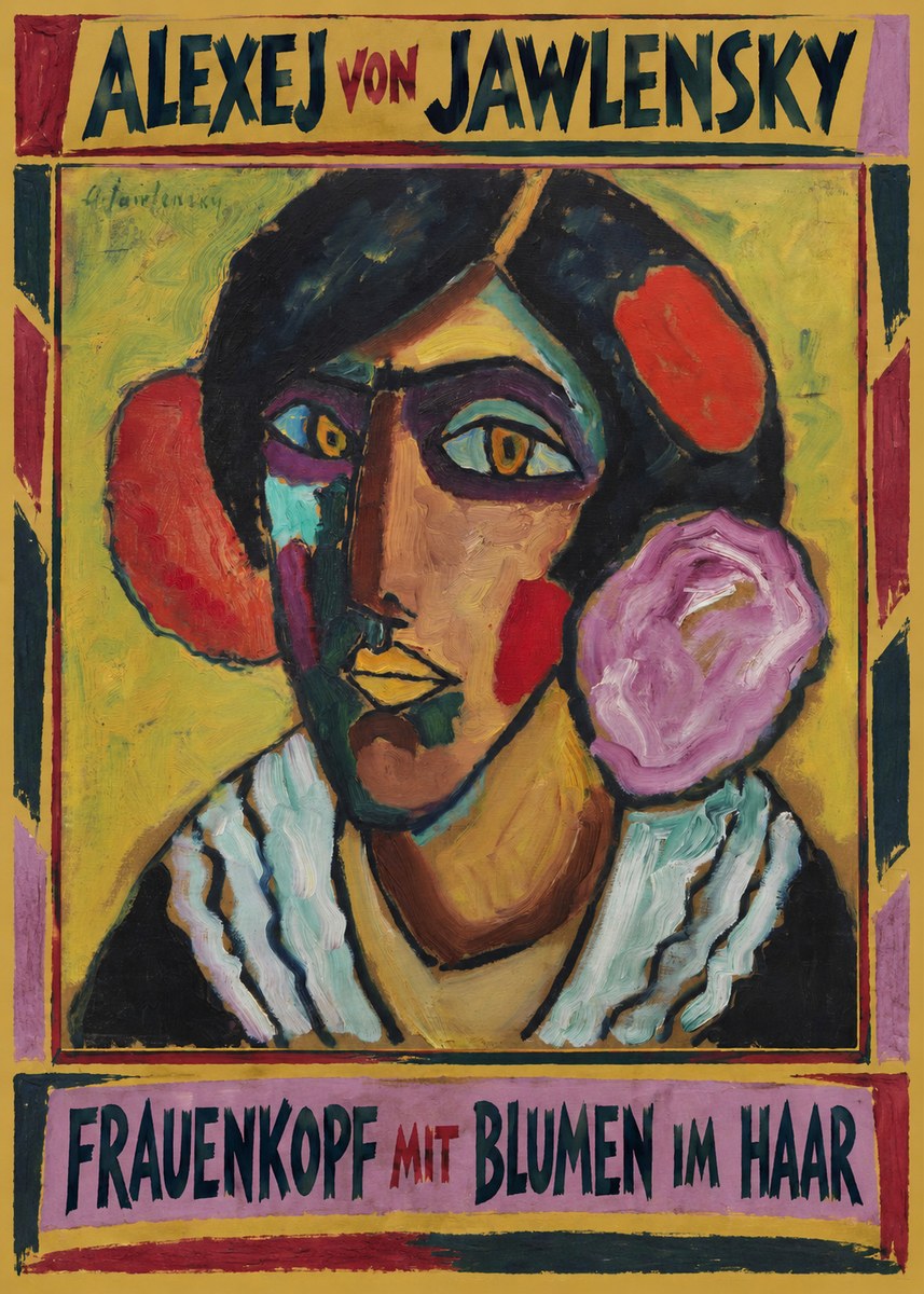 Alexej von Jawlensky Frauenkopf Mit Blumen Im Haar No1 - Affiche