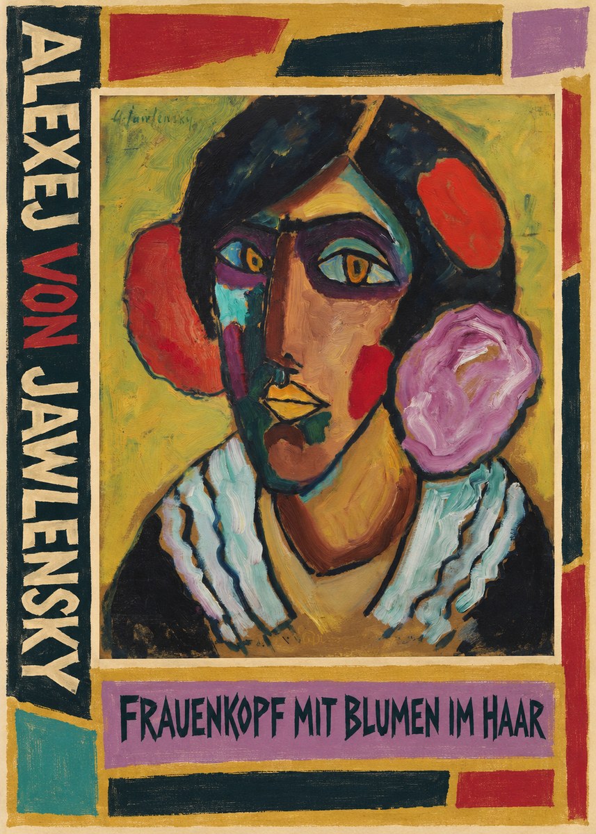 Alexej von Jawlensky Frauenkopf Mit Blumen Im Haar No2 - Affiche