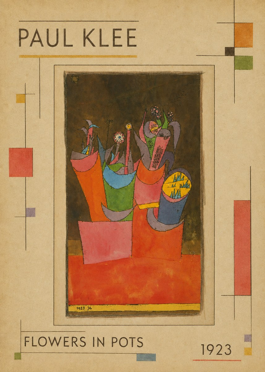 Paul Klee Flowers in Pots No1 - Affiche
