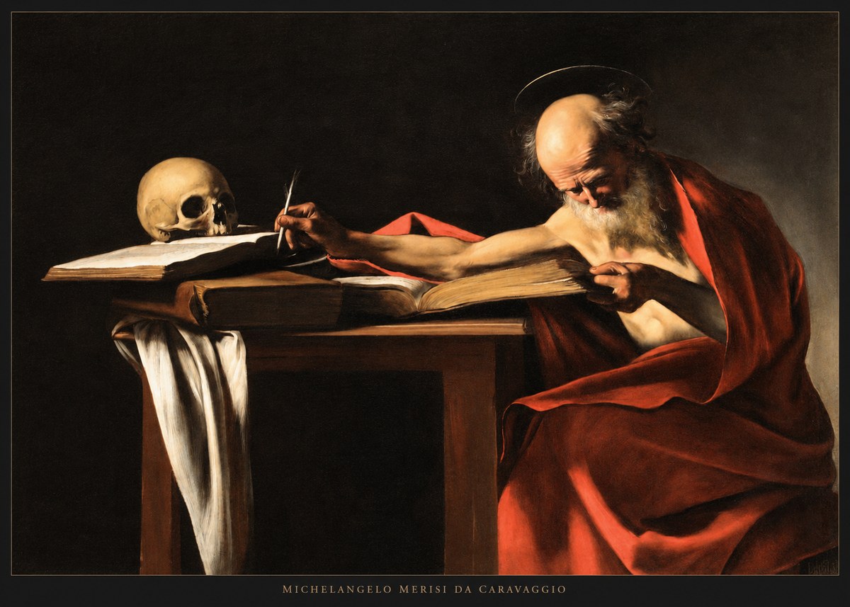 Michelangelo Merisi da Caravaggio Saint Jerome Writing II No5 - Affiche