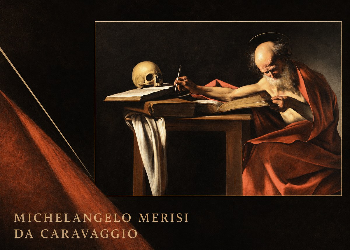 Michelangelo Merisi da Caravaggio Saint Jerome Writing II No6 - Affiche