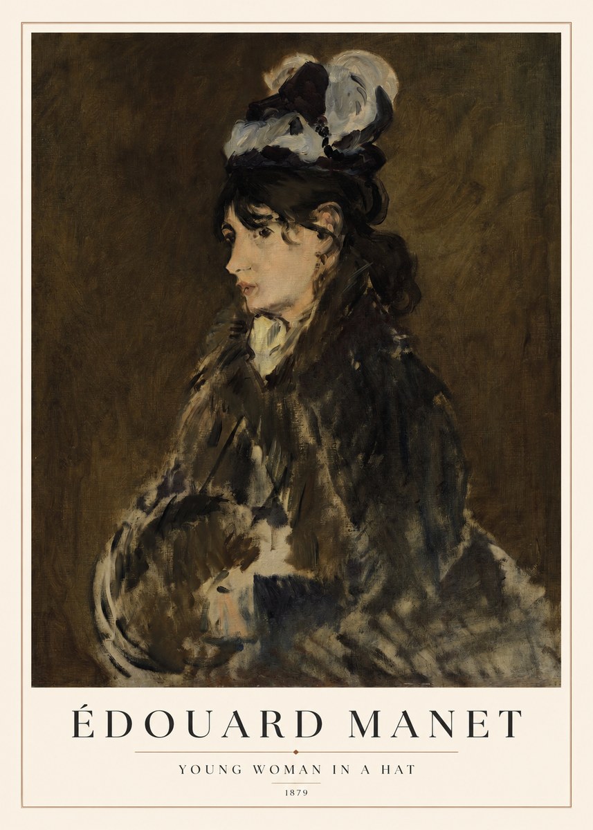 Édouard Manet Young Woman in a Hat I No1 - Affiche