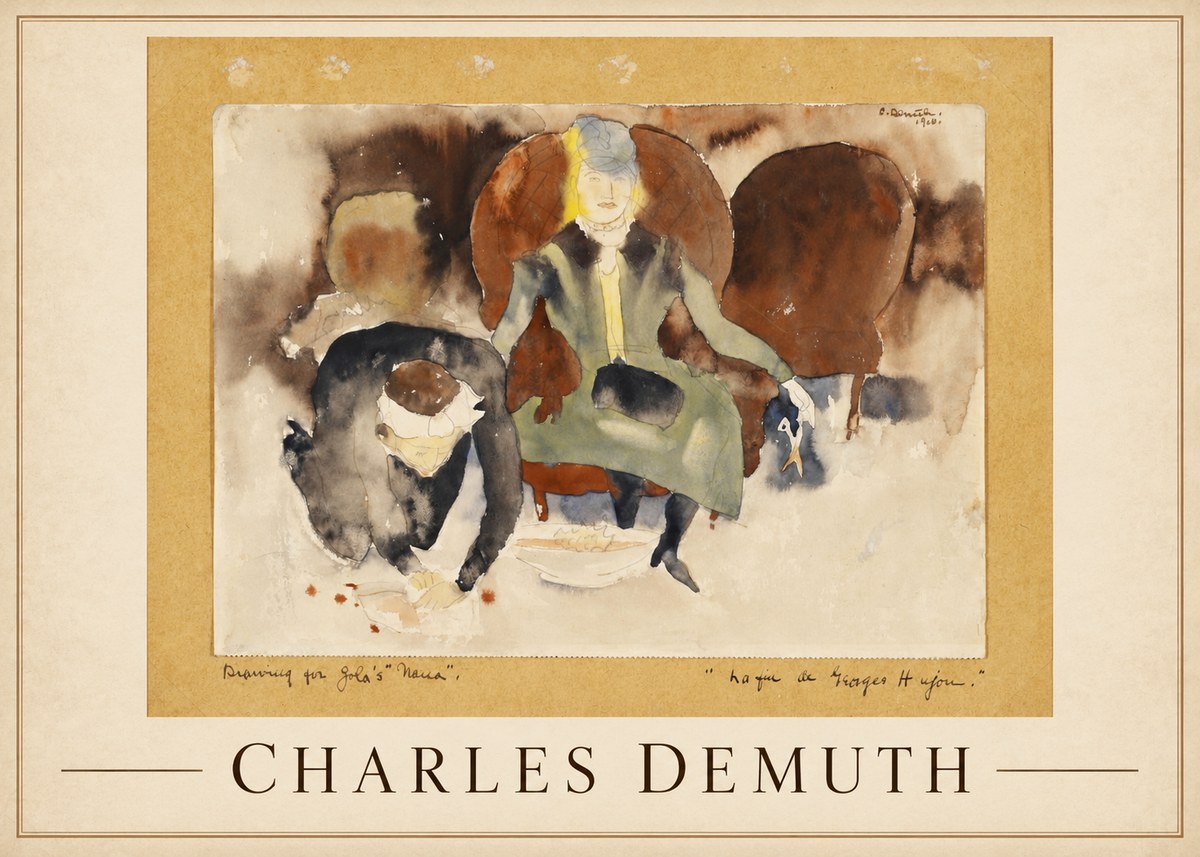 Charles Demuth Drawing for Zola's "Nana" No1 - Affiche