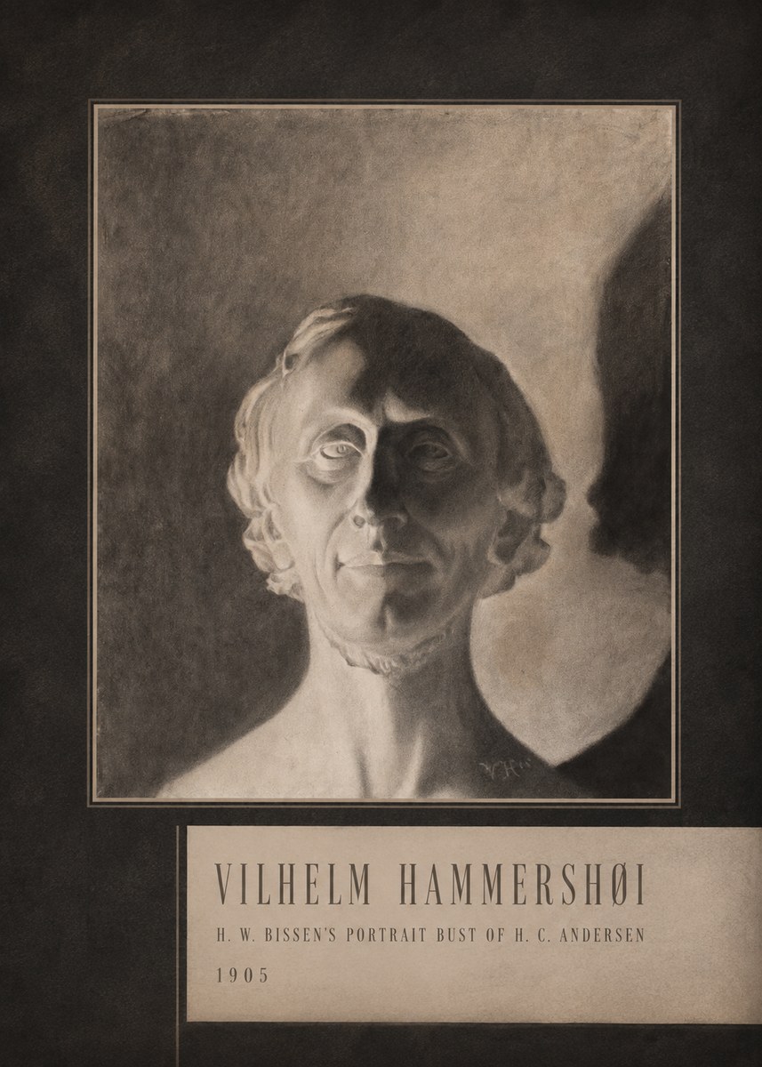 Vilhelm Hammershøi H. W. Bissen's Portrait Bust of H. C. Andersen No4 - Affiche