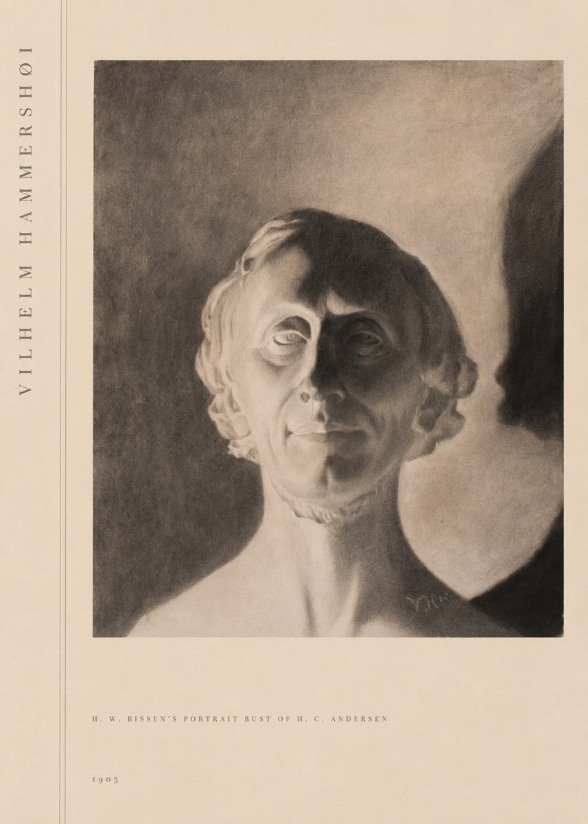 Vilhelm Hammershøi H. W. Bissen's Portrait Bust of H. C. Andersen No5 - Affiche