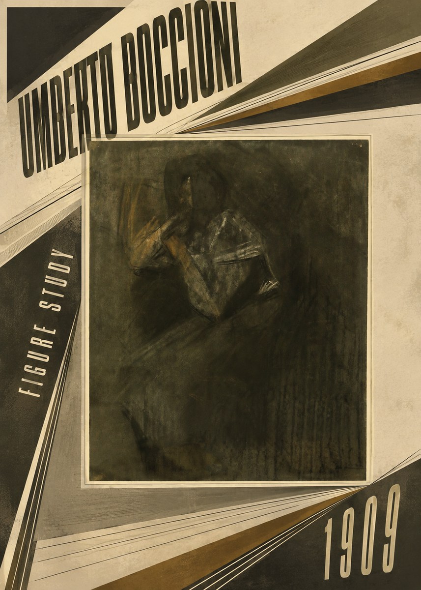 Umberto Boccioni Figure Study I No5 - Affiche