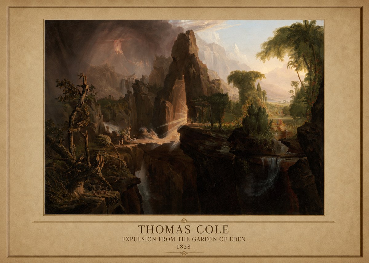 Thomas Cole Expulsion from the Garden of Eden II No1 - Affiche