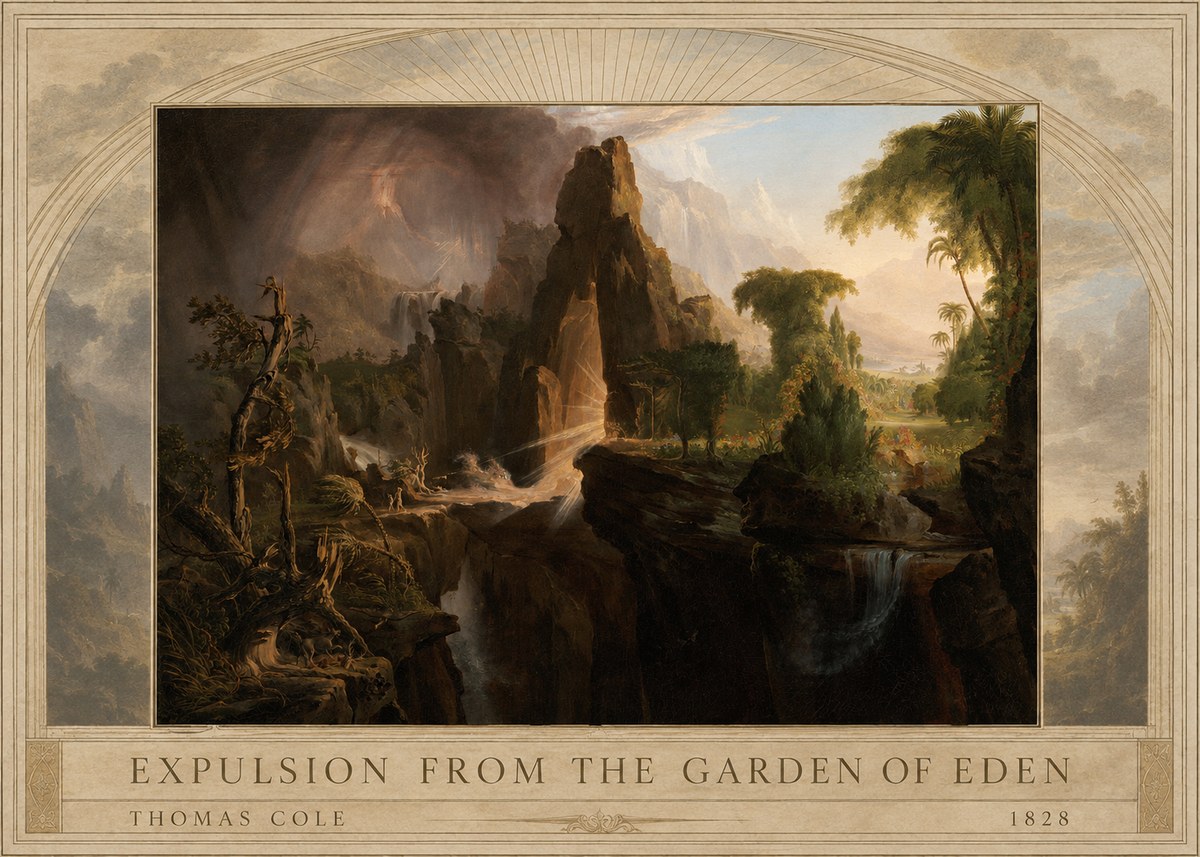 Thomas Cole Expulsion from the Garden of Eden II No3 - Affiche