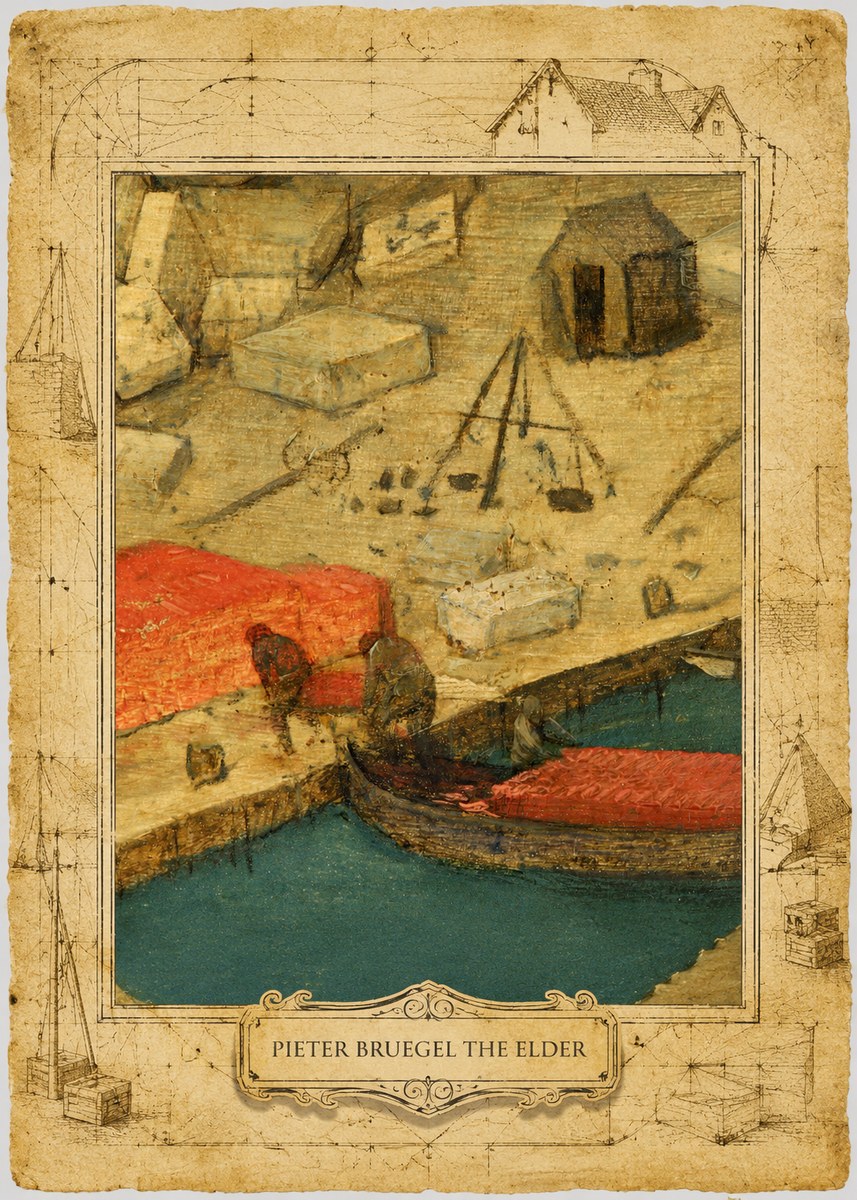 Pieter Bruegel A Harbor Scene Detail No3 - Affiche
