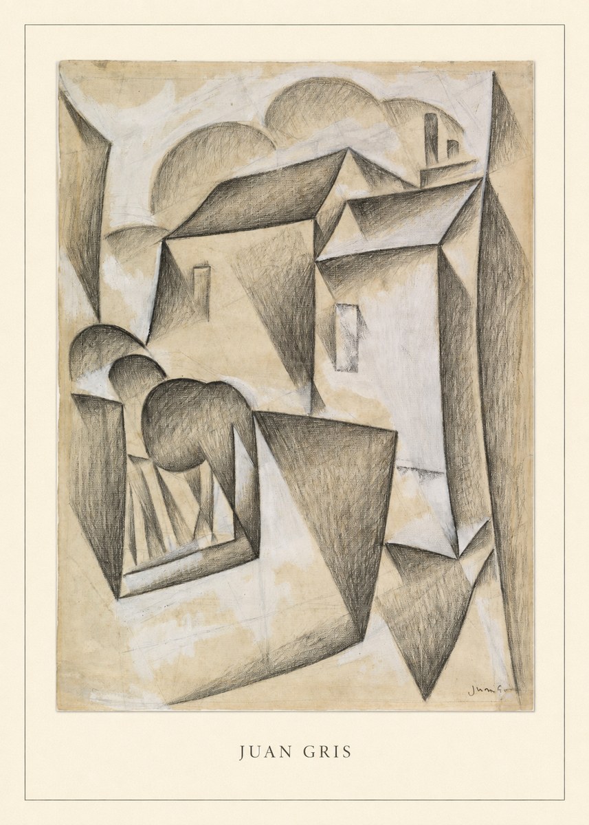 Juan Gris Houses in Paris No3 - Affiche