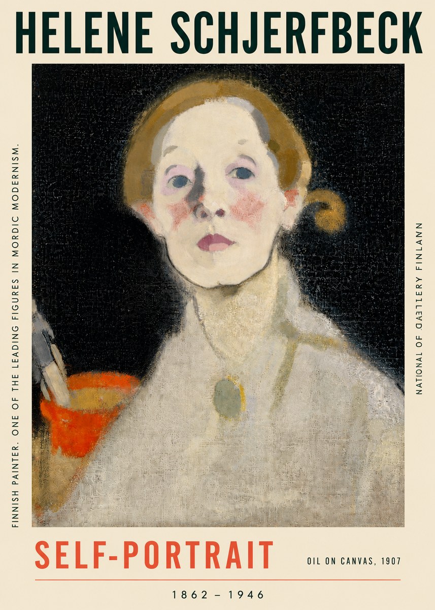 Helene Schjerfbeck Self-portrait No4 - Affiche