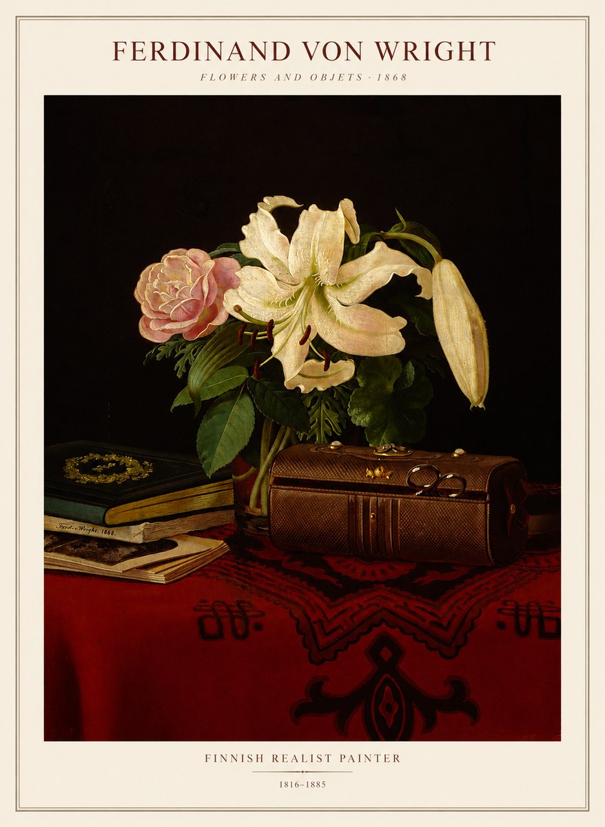 Ferdinand von Wright Flowers and Objets No1 - Affiche