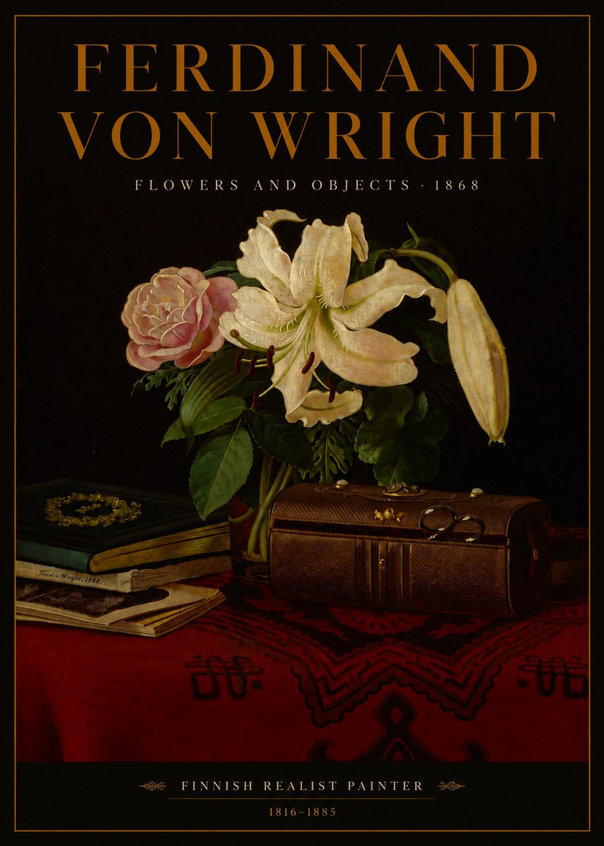 Ferdinand von Wright Flowers and Objets No4 - Affiche