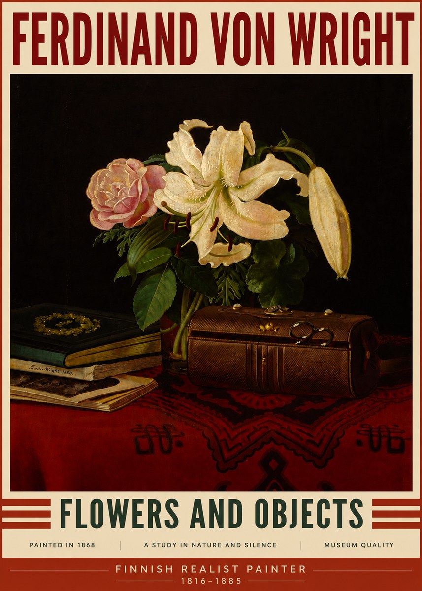 Ferdinand von Wright Flowers and Objets No5 - Affiche