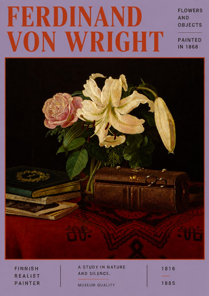 Ferdinand von Wright Flowers and Objets No6 - Affiche