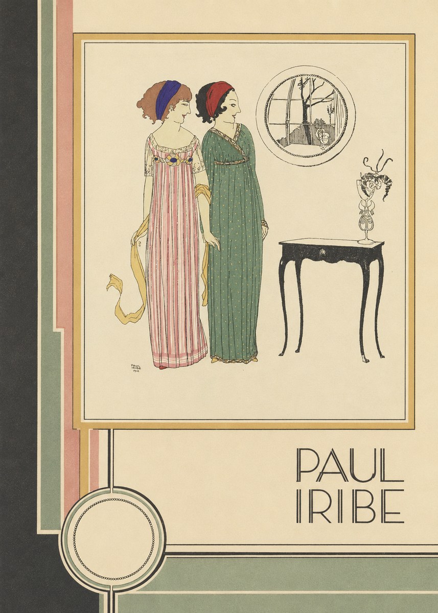 Paul Iribe Two Women in Elegant Dresses No2 - Affiche