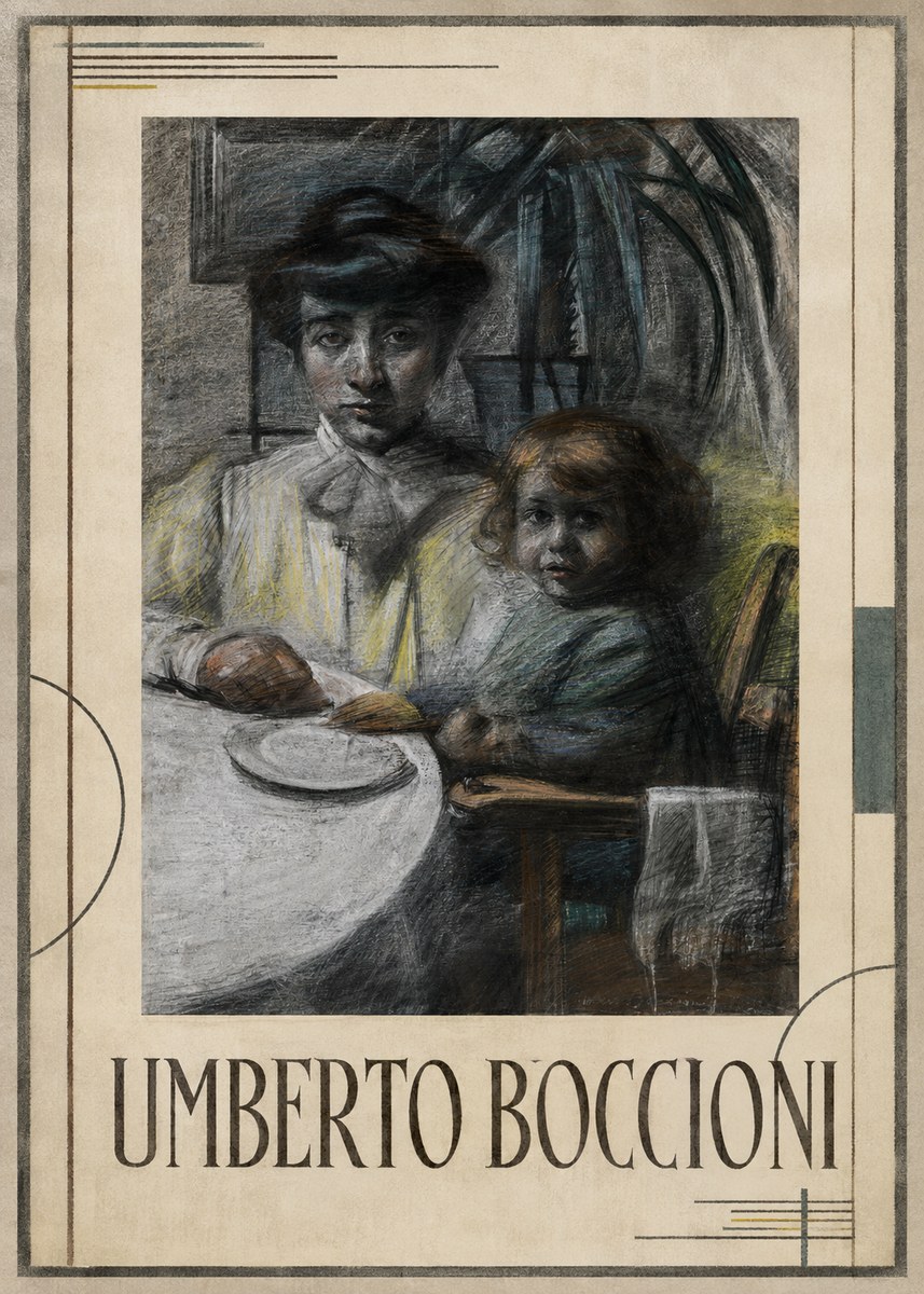 Umberto Boccioni Mother and Sister No1 - Affiche