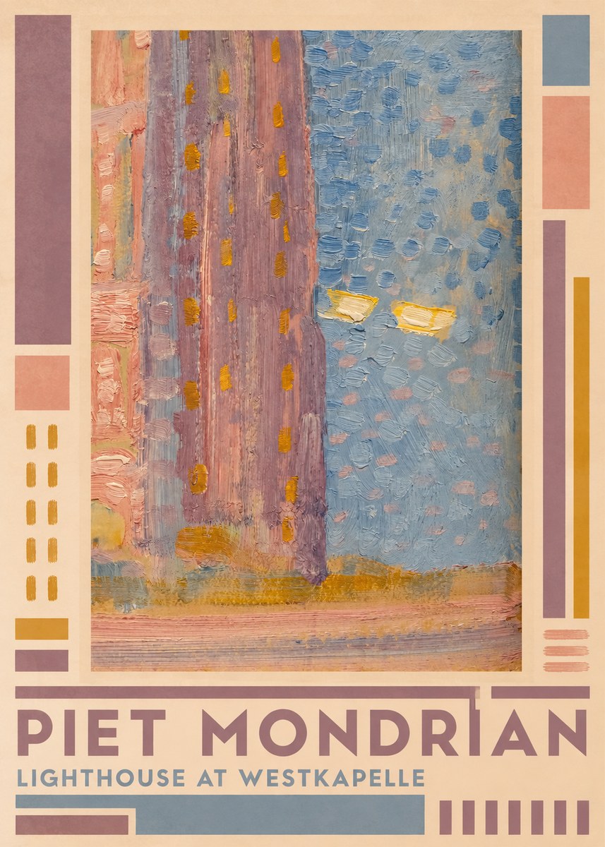 Piet Mondrian Lighthouse at Westkapelle No2 - Affiche