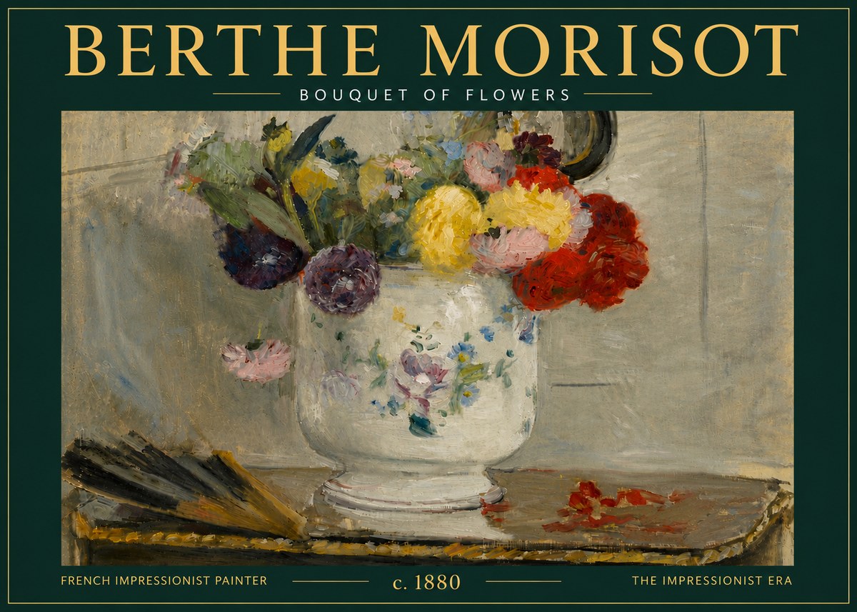 Berthe Morisot Bouquet of Flowers No6 - Affiche
