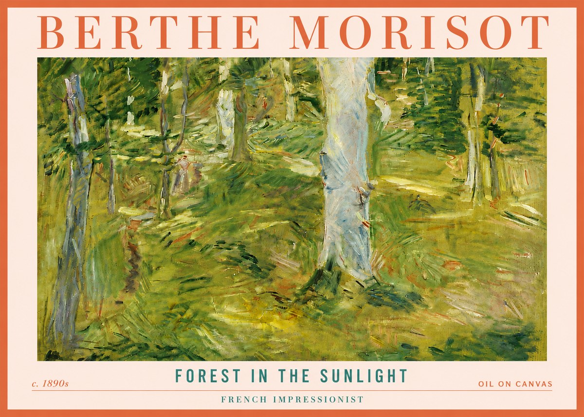 Berthe Morisot Forest in the Sunlight No4 - Affiche