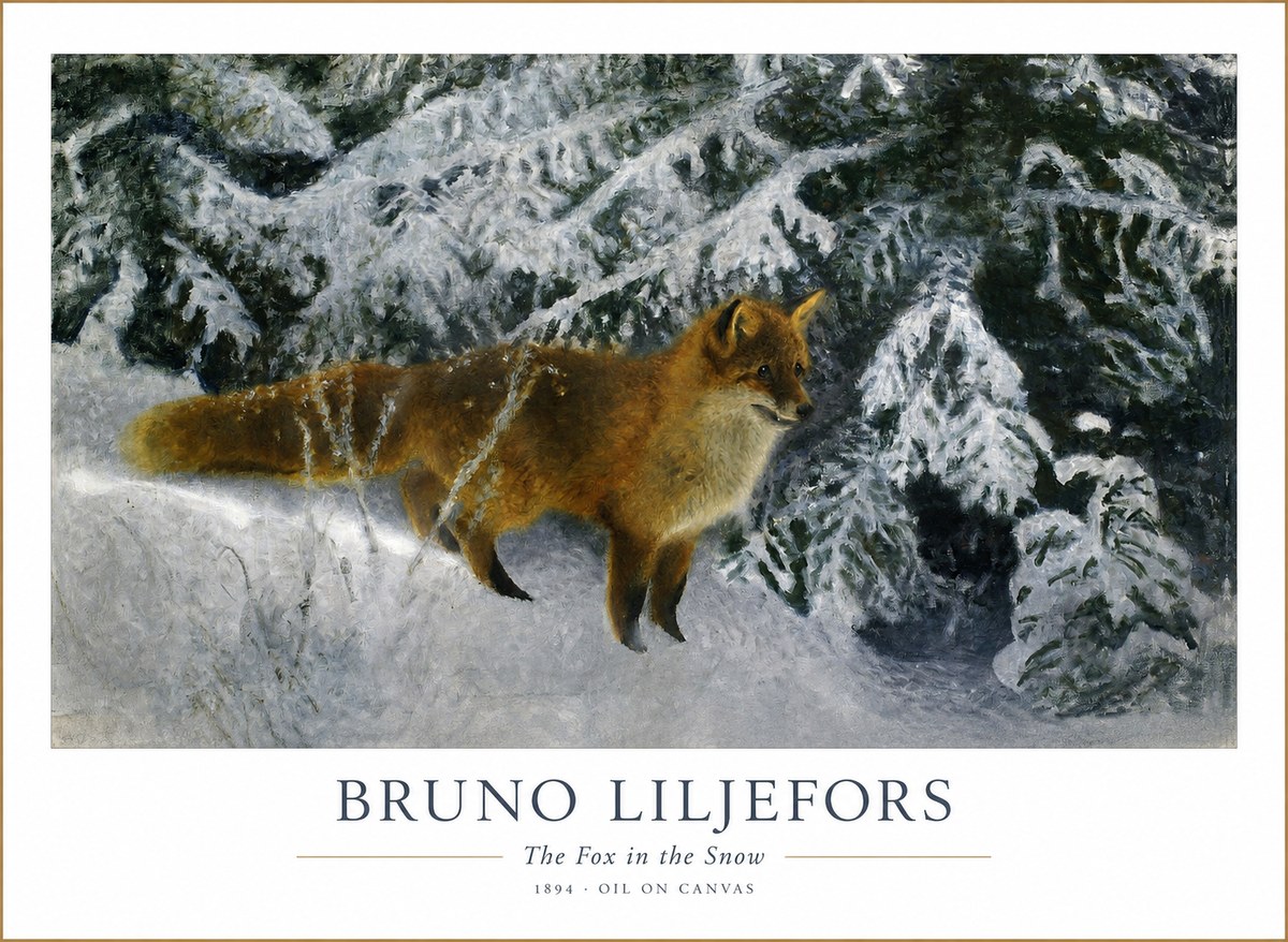 Bruno Liljefors The Fox in the Snow No1 - Affiche