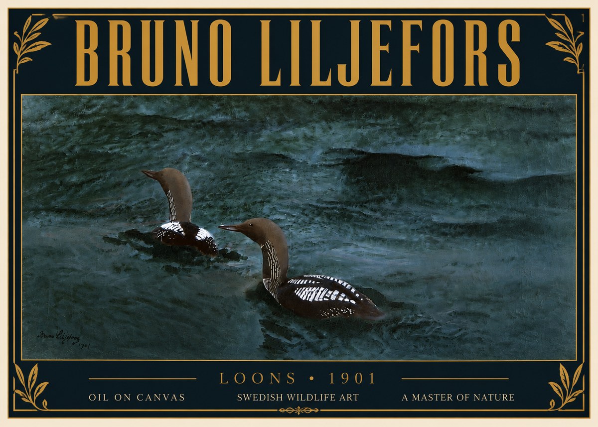 Bruno Liljefors Loons · 1901 No6 - Affiche