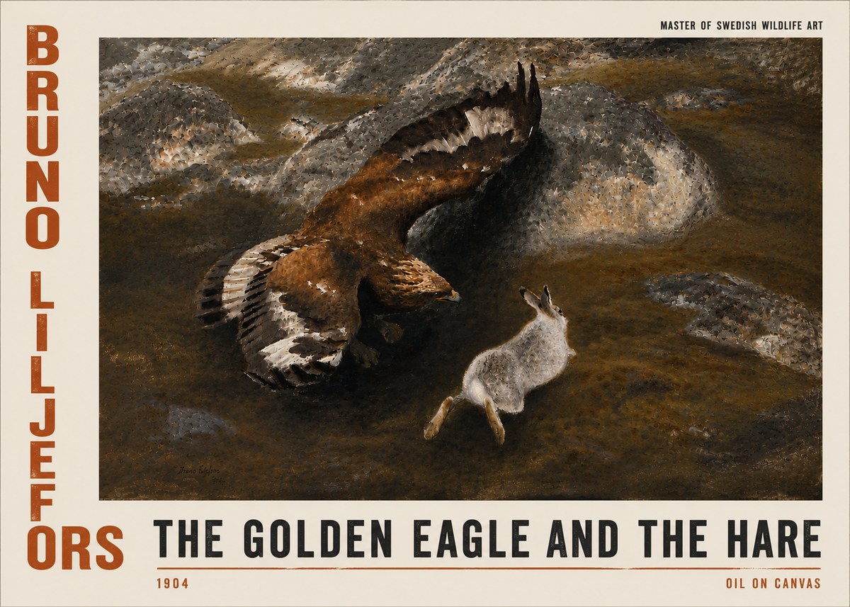 Bruno Liljefors The Golden Eagle and the Hare, 1904 No4 - Affiche