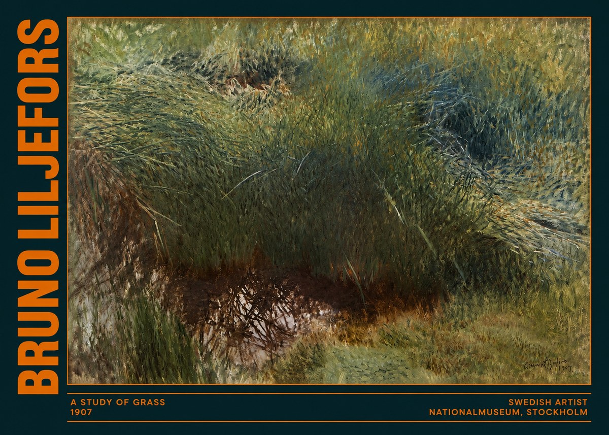 Bruno Liljefors A Study of Grass No2 - Affiche