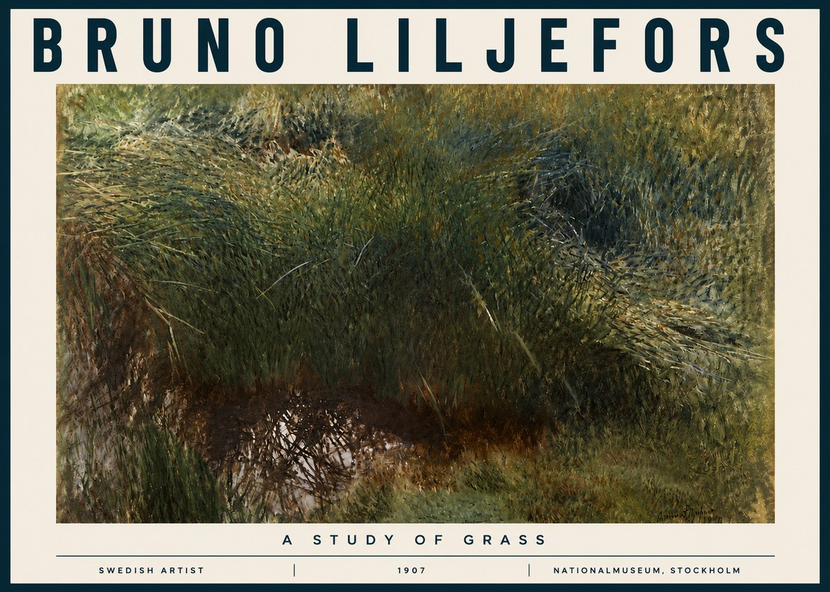 Bruno Liljefors A Study of Grass No4 - Affiche