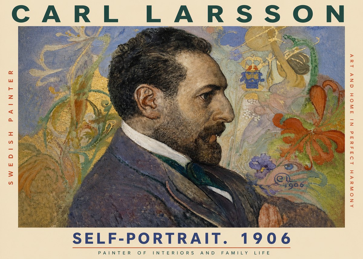 Carl Larsson Self-portrait. 1906 No3 - Affiche