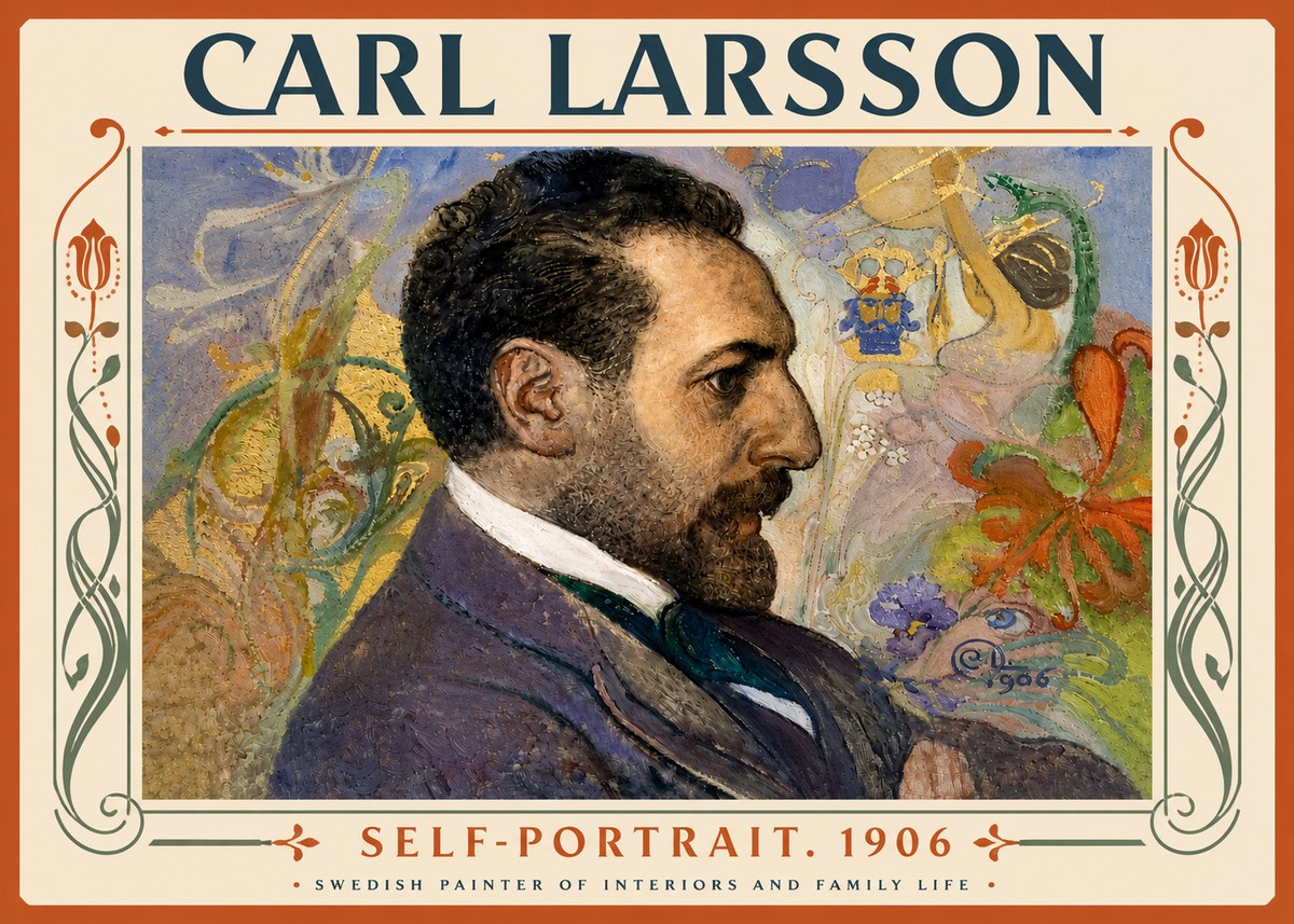 Carl Larsson Self-portrait. 1906 No5 - Affiche