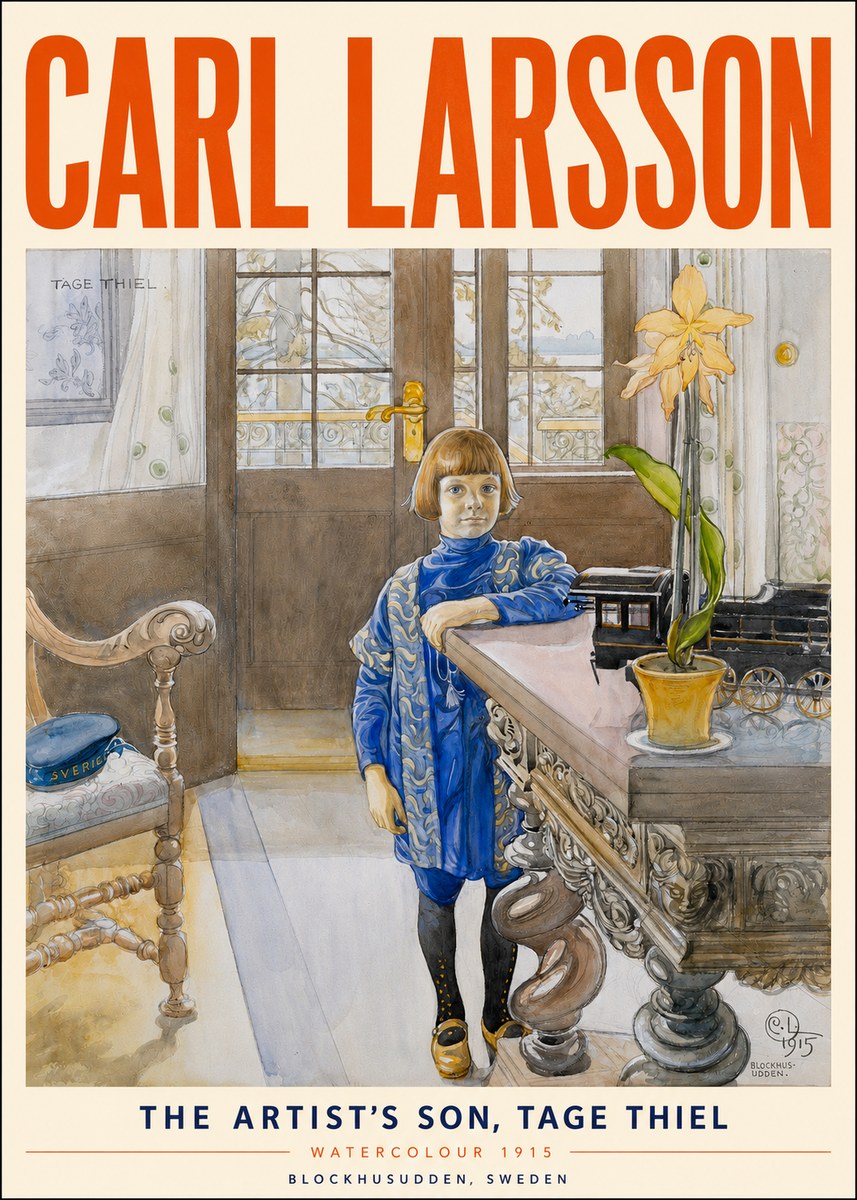 Carl Larsson The Artist's Son, Tage Thiel No3 - Affiche