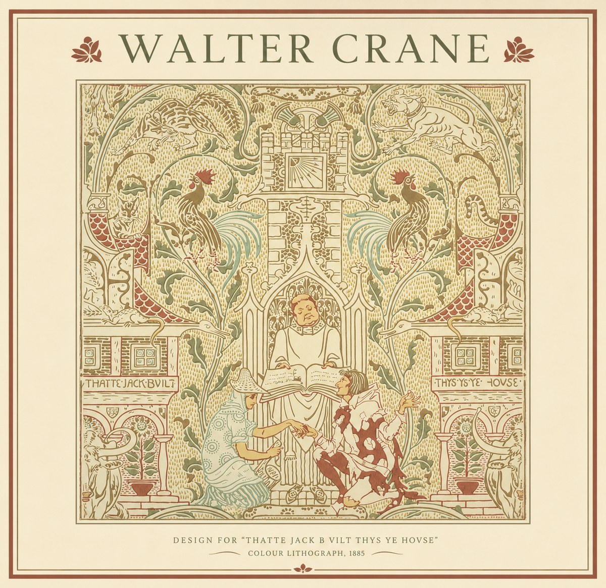 Walter Crane Design for "Thatte Jack B Vilt Thys Ye Hovse" No1 - Affiche
