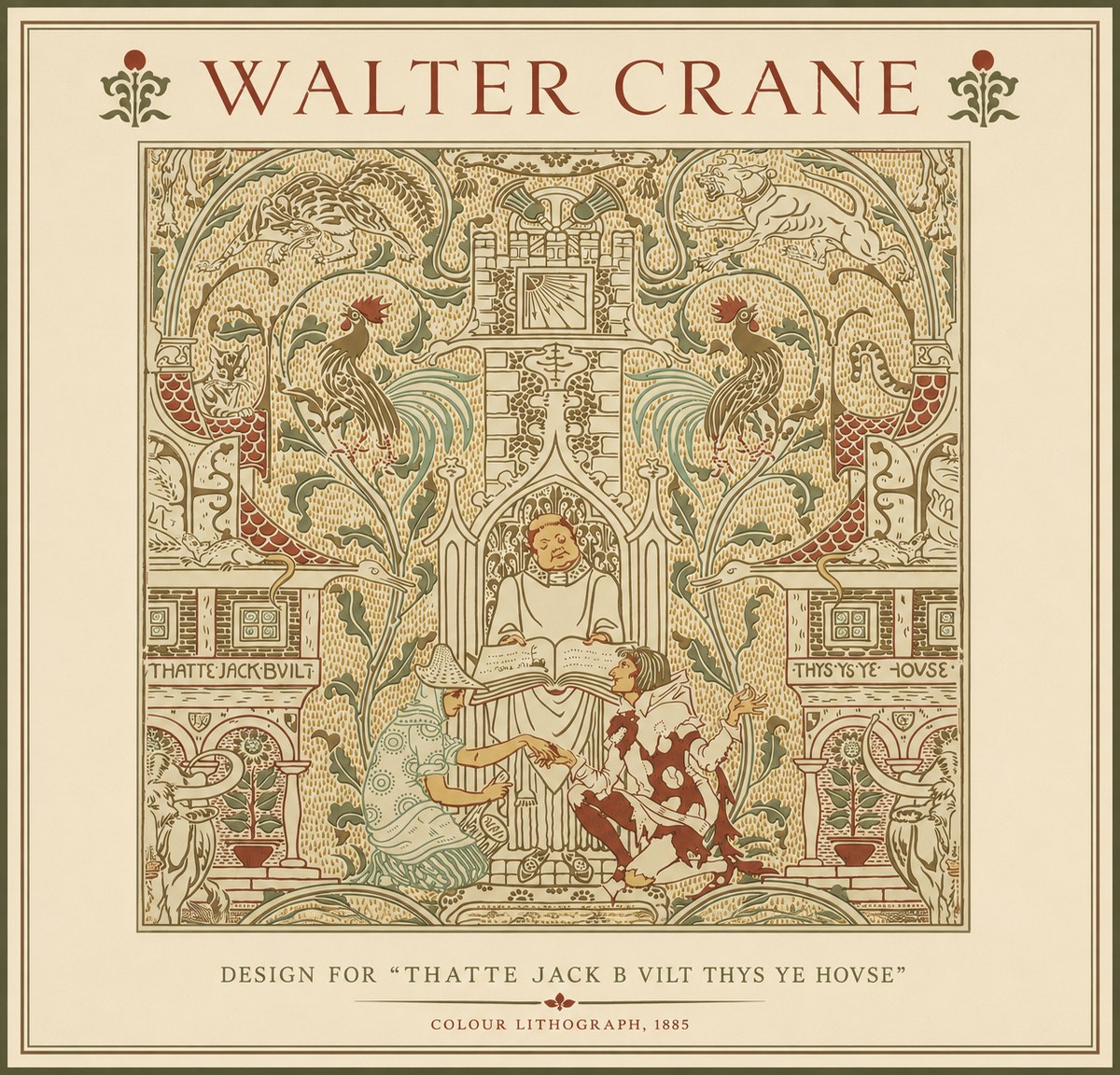 Walter Crane Design for "Thatte Jack B Vilt Thys Ye Hovse" No3 - Affiche