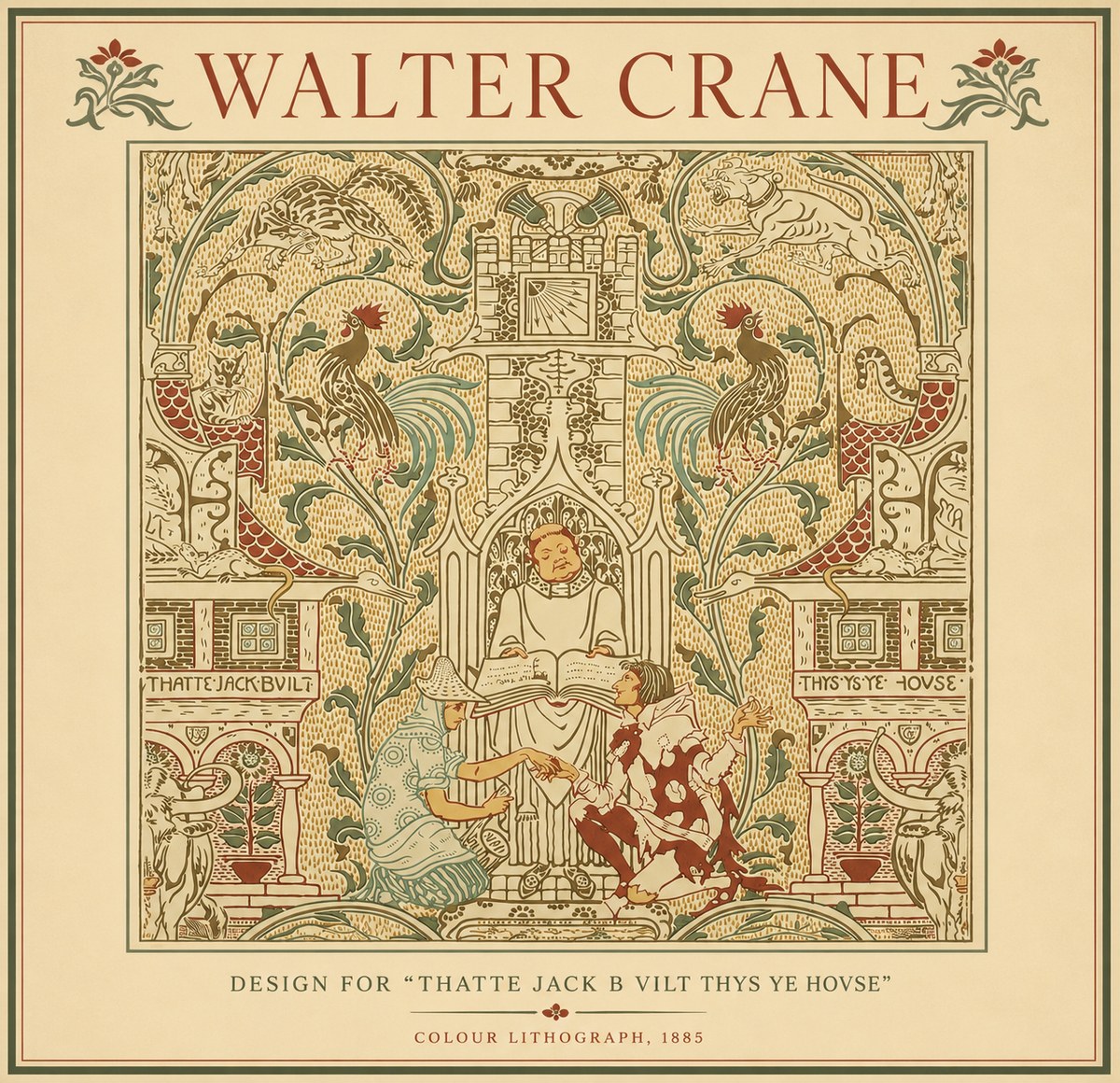 Walter Crane Design for "Thatte Jack B Vilt Thys Ye Hovse" No4 - Affiche