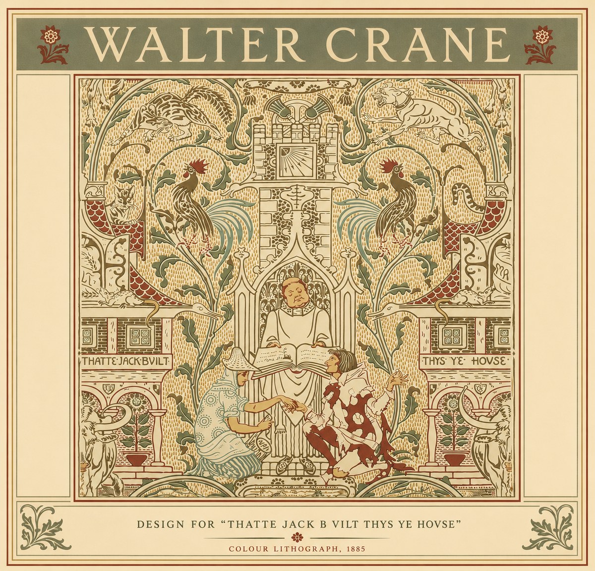Walter Crane Design for "Thatte Jack B Vilt Thys Ye Hovse" No6 - Affiche