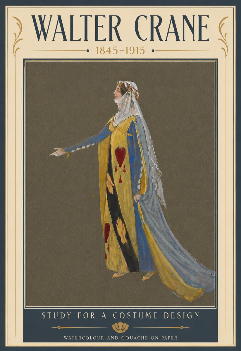 Walter Crane Study for a Costume Design No5 - Affiche