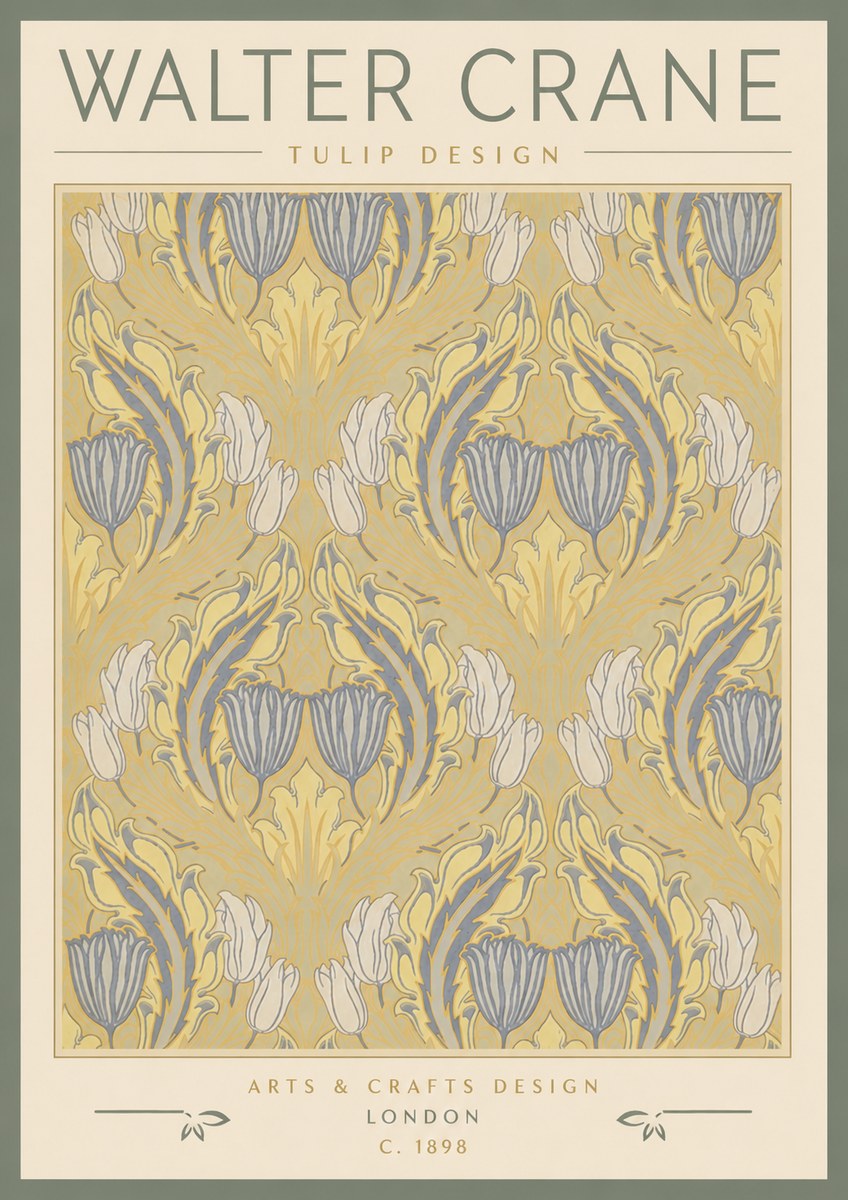 Walter Crane Tulip Design I No4 - Affiche