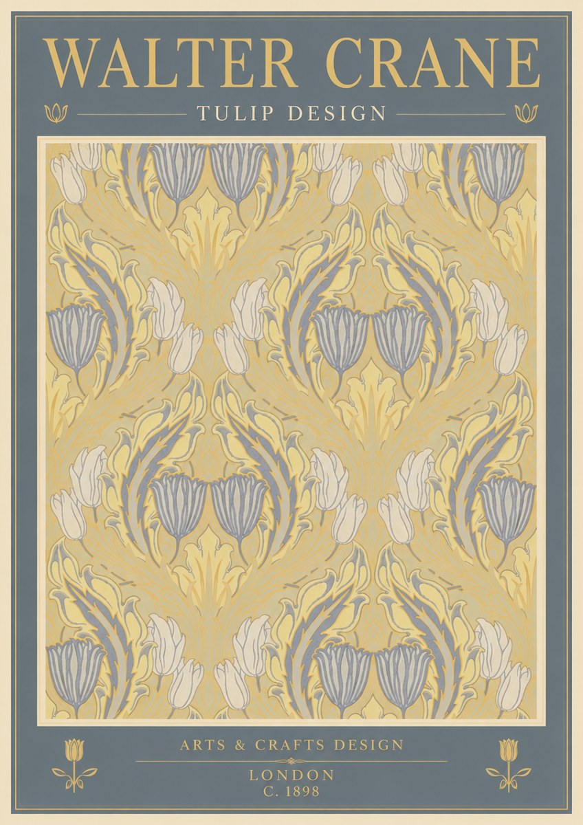 Walter Crane Tulip Design I No5 - Affiche