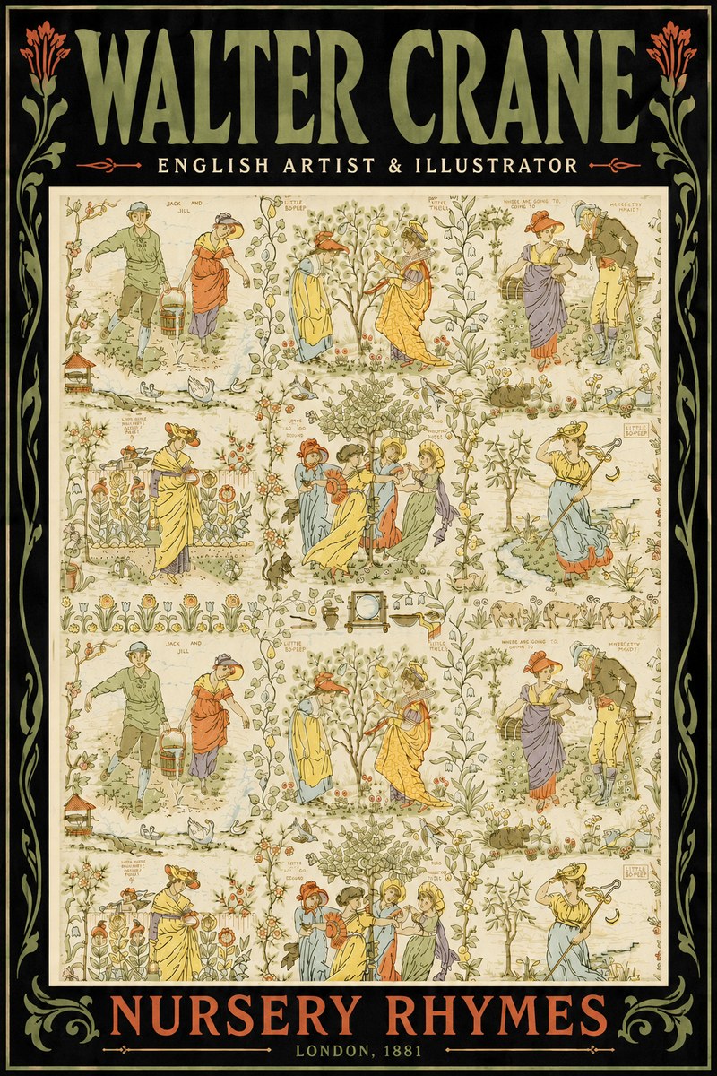 Walter Crane Nursery Rhymes No6 - Affiche